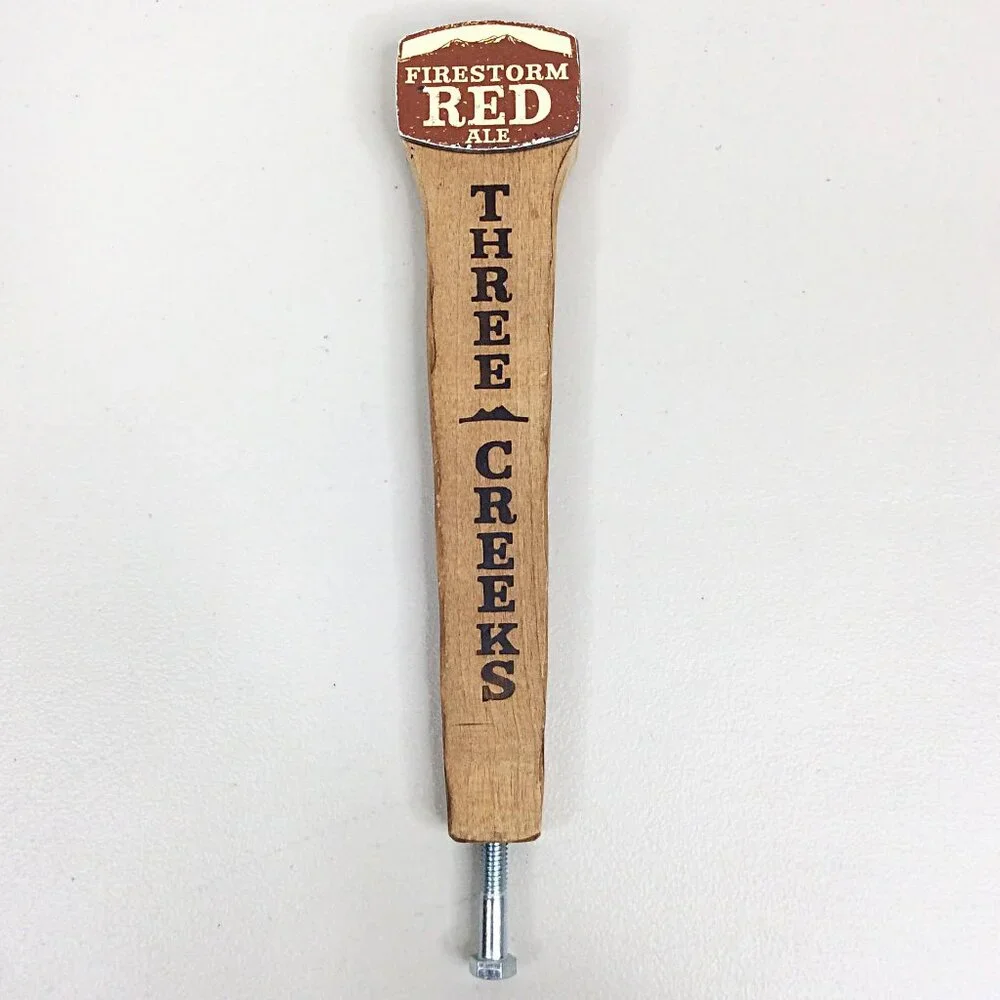 Three Creeks Brewing Beer Tap Handle‎ Knotty Blond Ale Firestorm Red 11